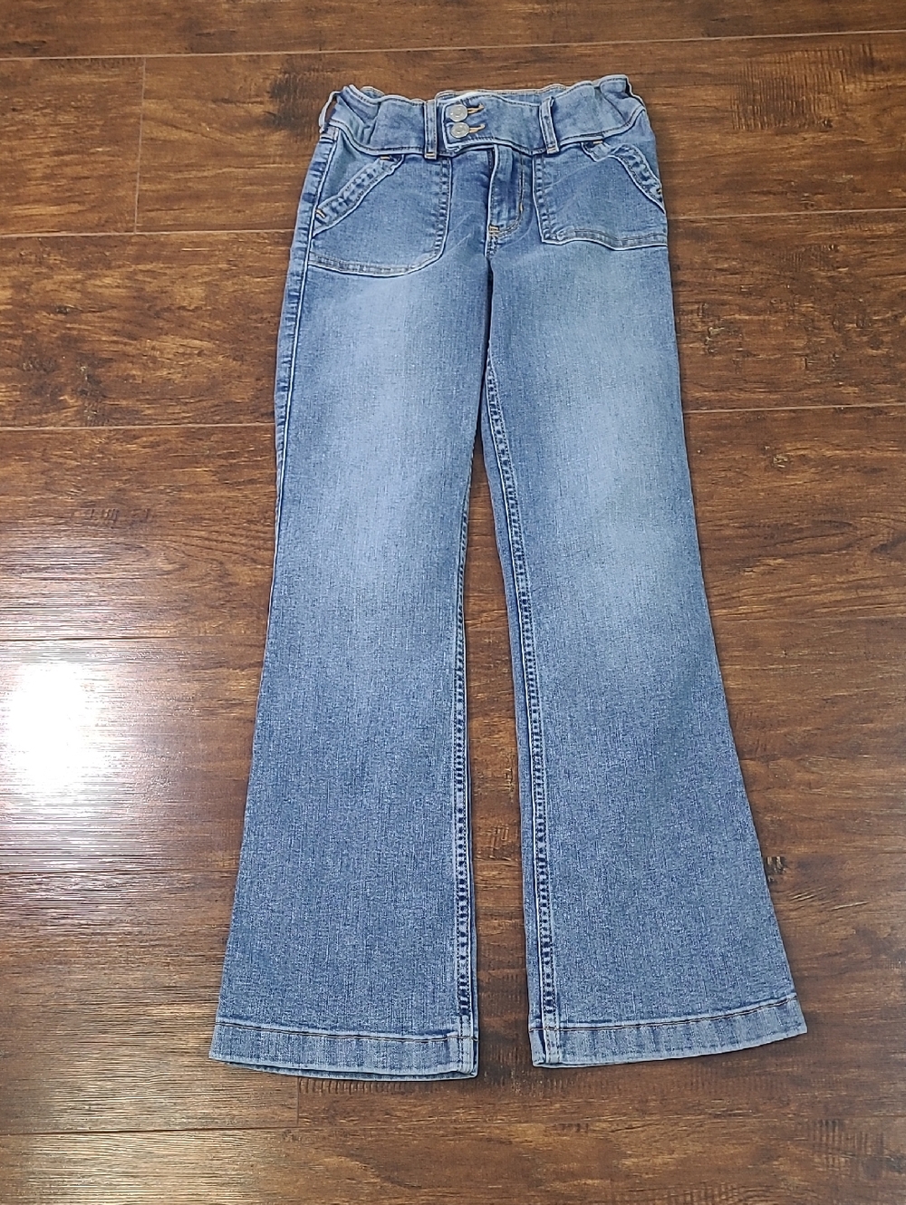 abercrombie kids Light Blue Flare Jeans Adjustable Waist Size 9/10